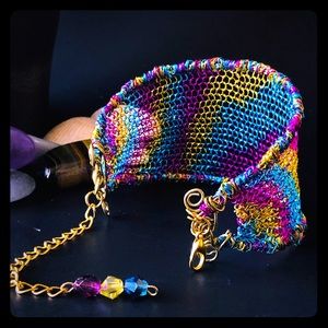 Handmade Original Wire Crocheted Cuff Bracelet